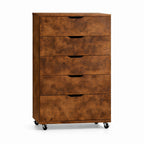 Rustic 5 Drawer Dresser on Wheels