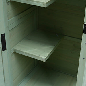 Outdoor Wooden Storage Shed, Tall Narrow Garden Tool Cabinet