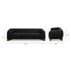 Alpine 90.5" Sherpa Sofa, Ebony