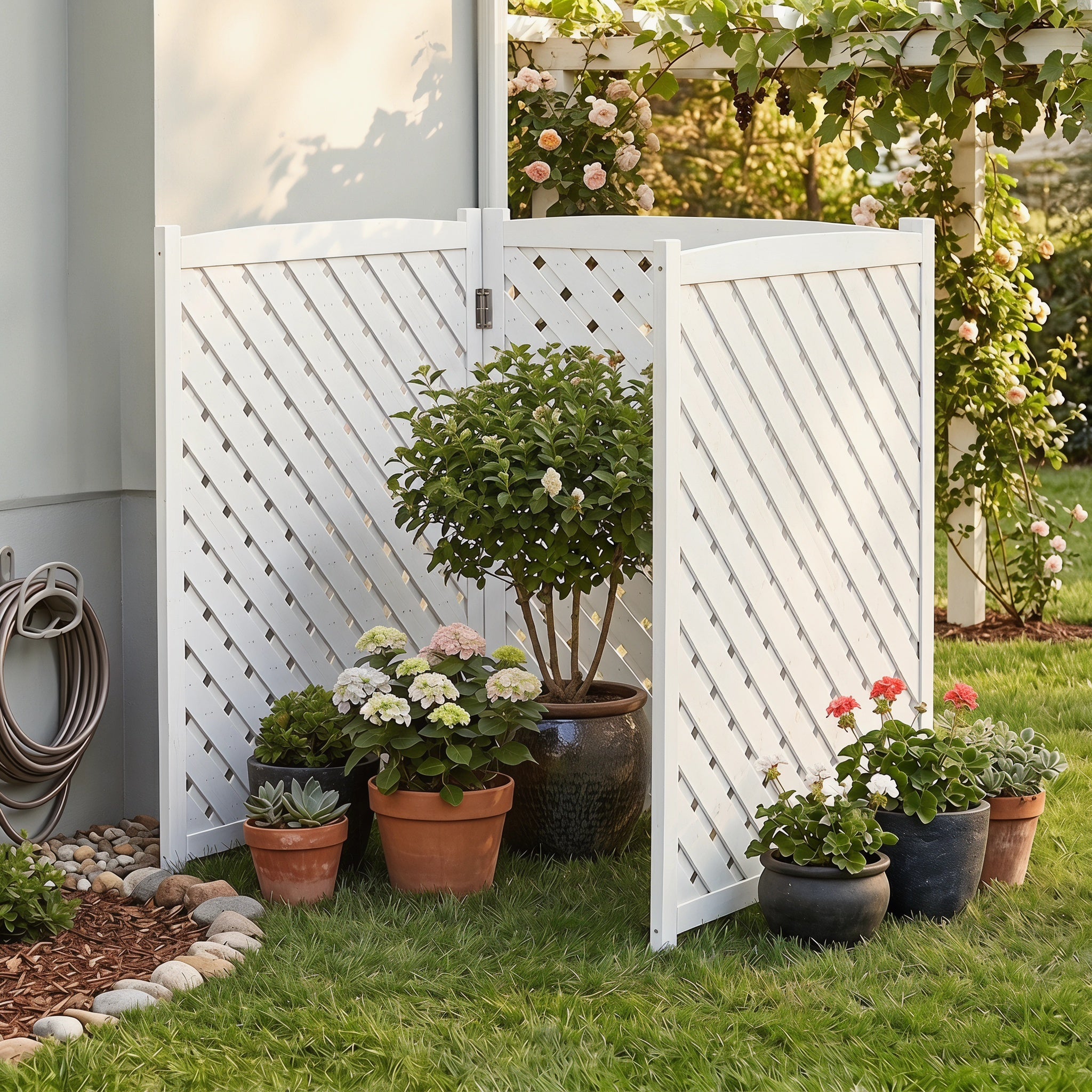 3-Panel Outdoor Air Conditioner Fence Screen