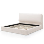 Upholstered Platform Bed Frame with Oversized Plush Pillow Headboard