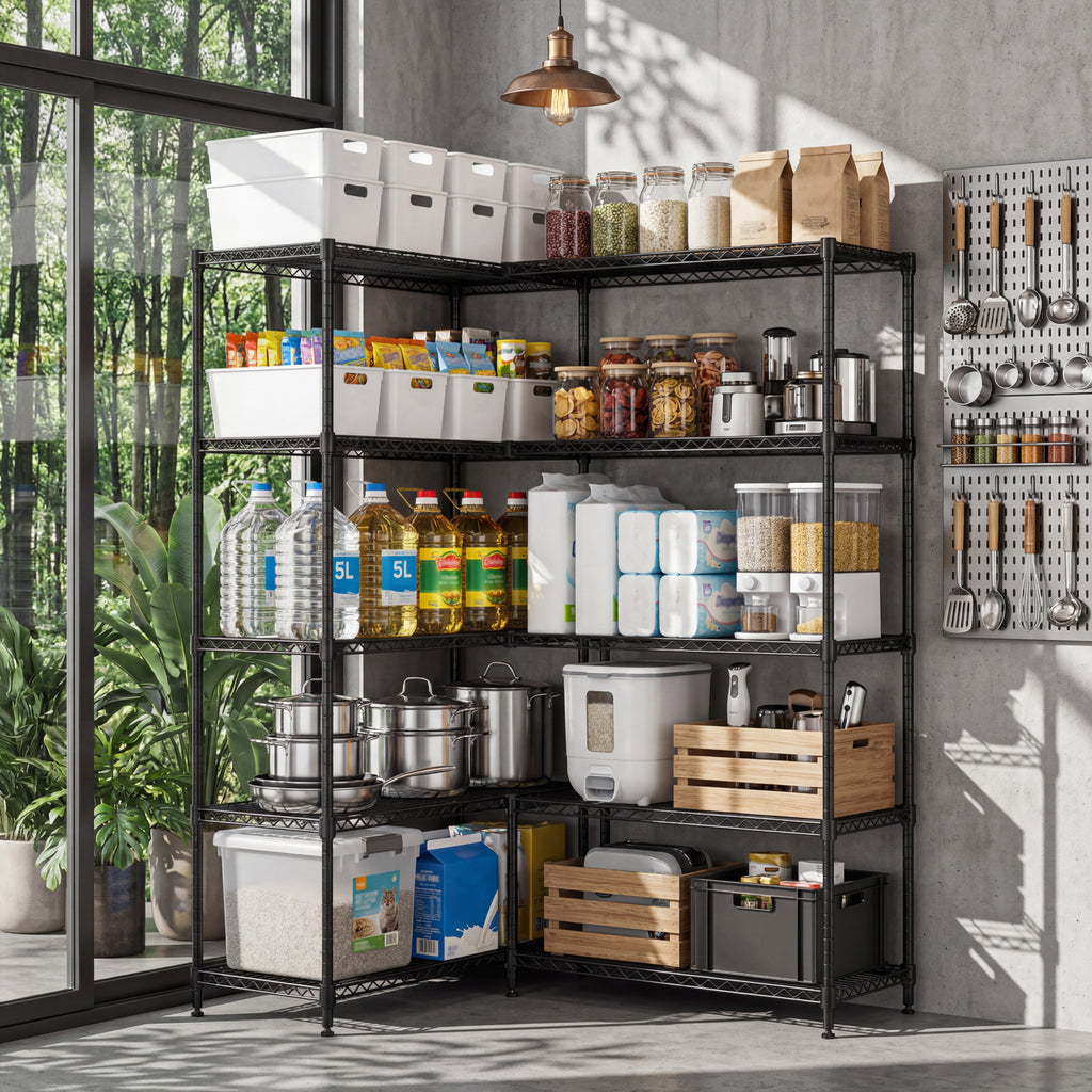 5 Tiers Metal Storage Shelves - Load 1500LBS