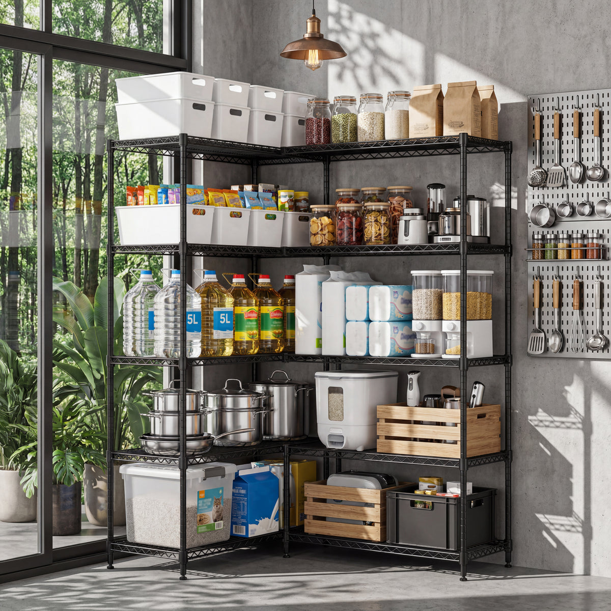 5 Tiers Metal Storage Shelves - Load 1500LBS
