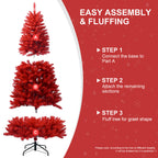 Vibrant All-Red Christmas Tree - 5FT