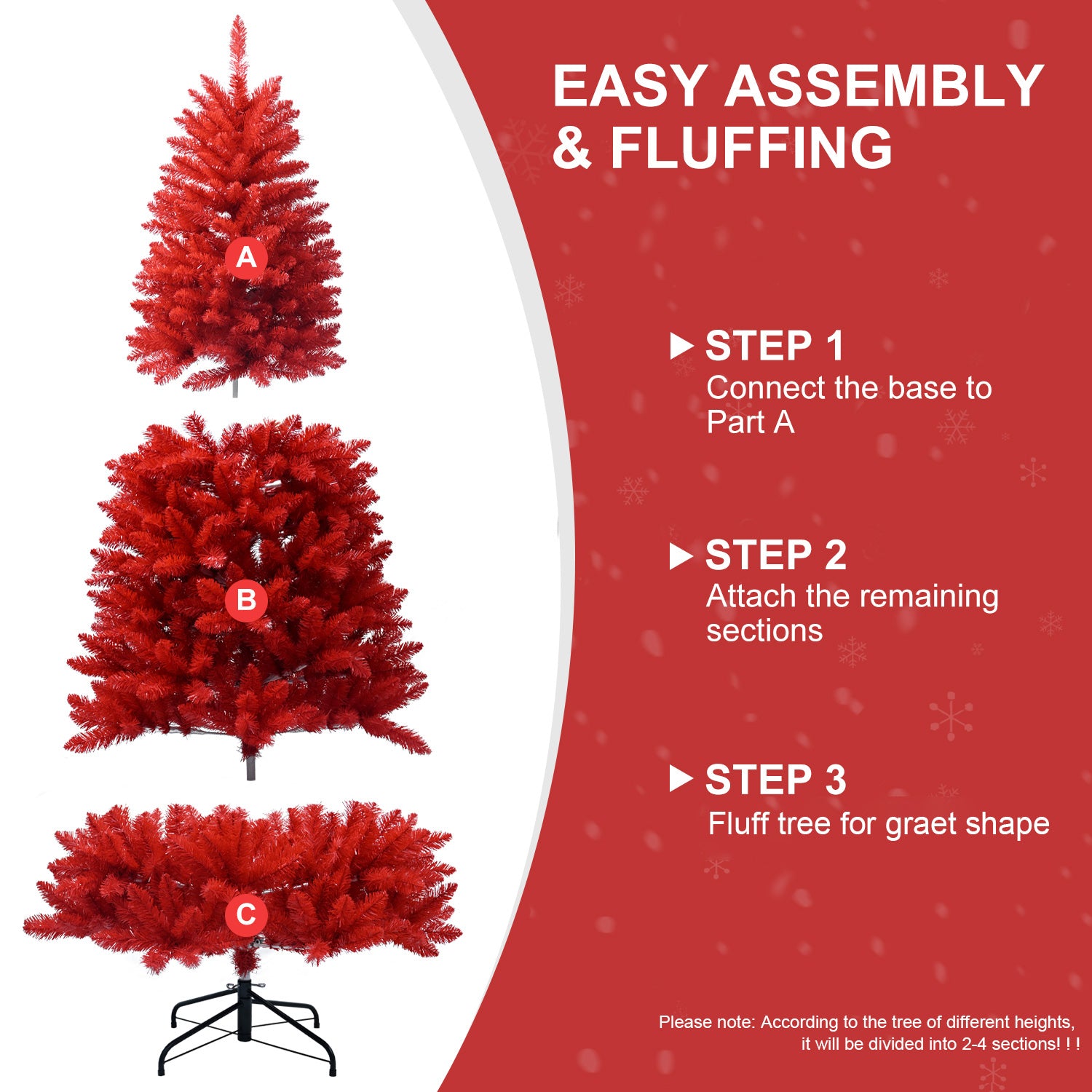 Vibrant All-Red Christmas Tree - 5FT