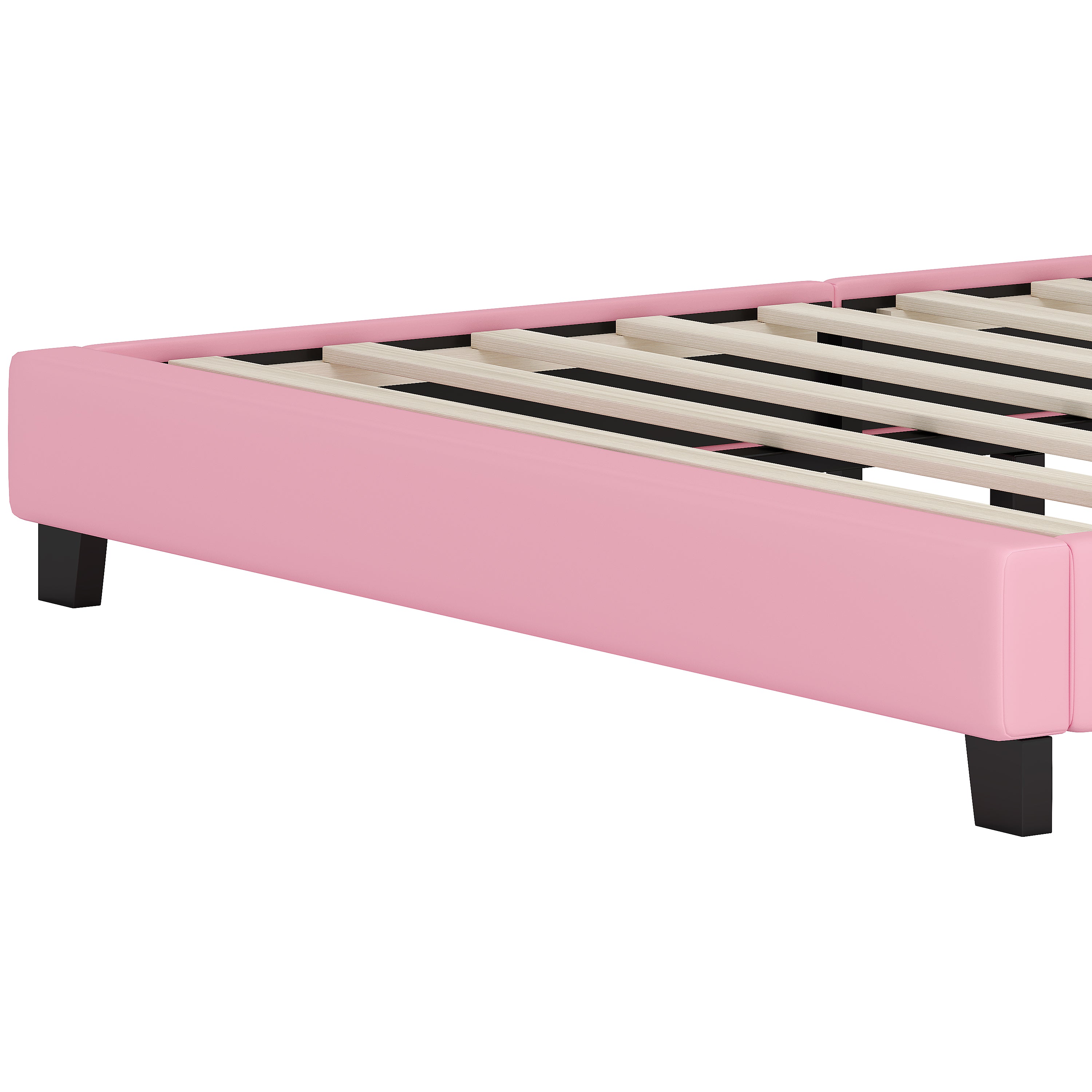 Full Size Upholstered Princess Bed with Crown Headboard