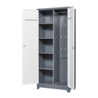 Gray Metal Lockers with Locking Doors