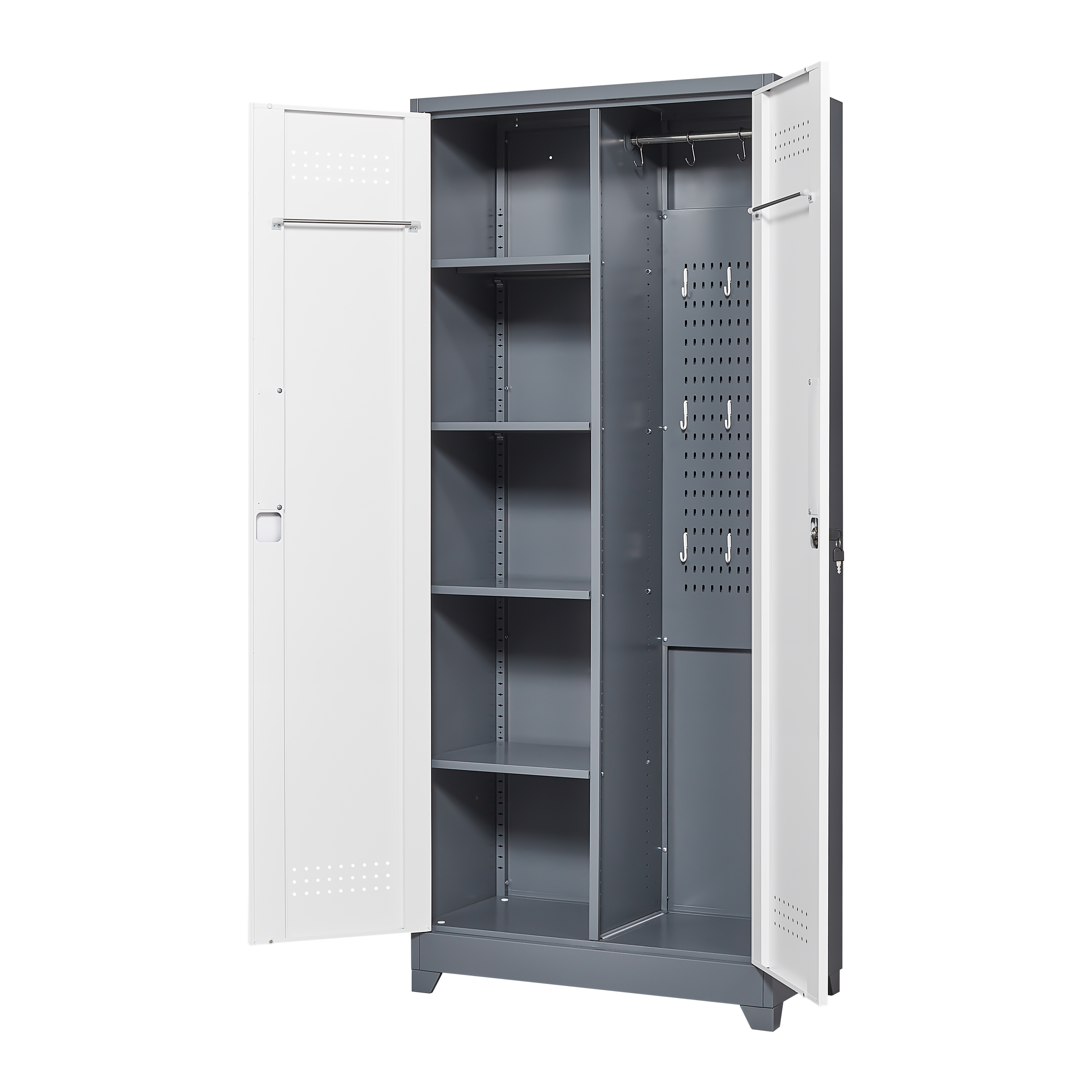 Gray Metal Lockers with Locking Doors