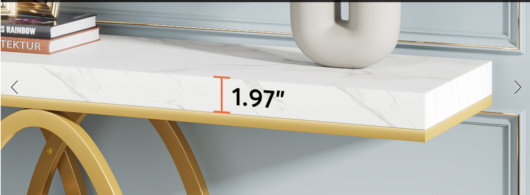 Luxurious 55" Faux Marble Console Table