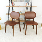 Kelsey Brown Leather Dining Chair Set of 2