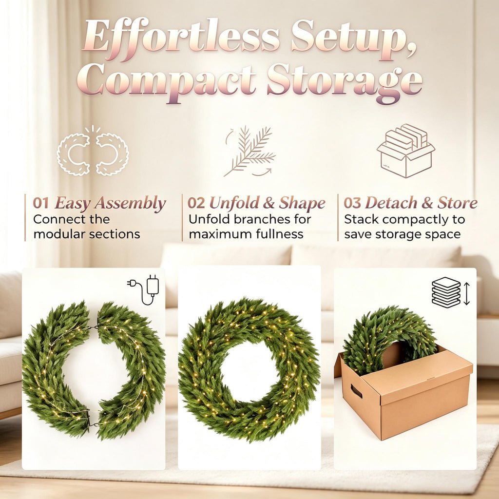 36 in Pre-Lit Norwegian Spruce Christmas Wreath