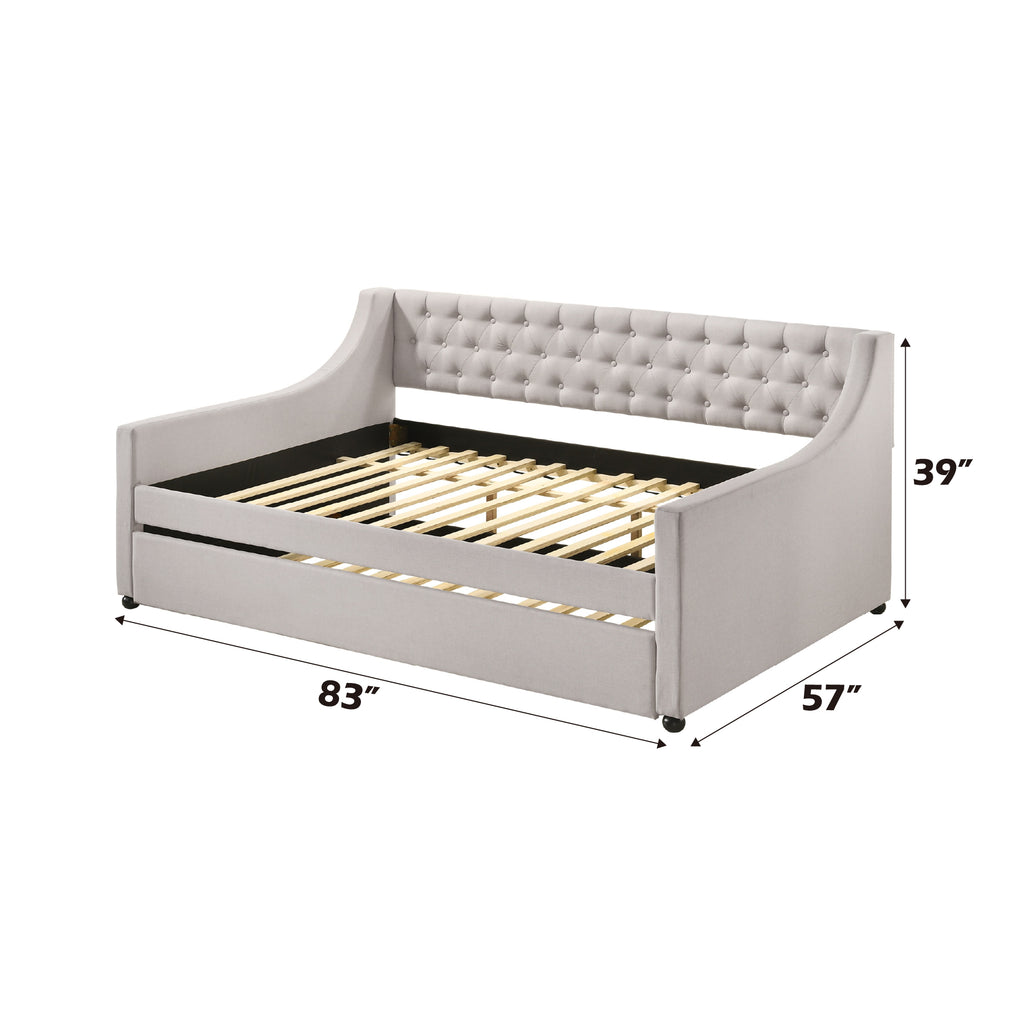 Lianna Fog Fabric Full Daybed & Twin Trundle