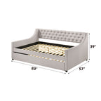 Lianna Fog Fabric Full Daybed & Twin Trundle