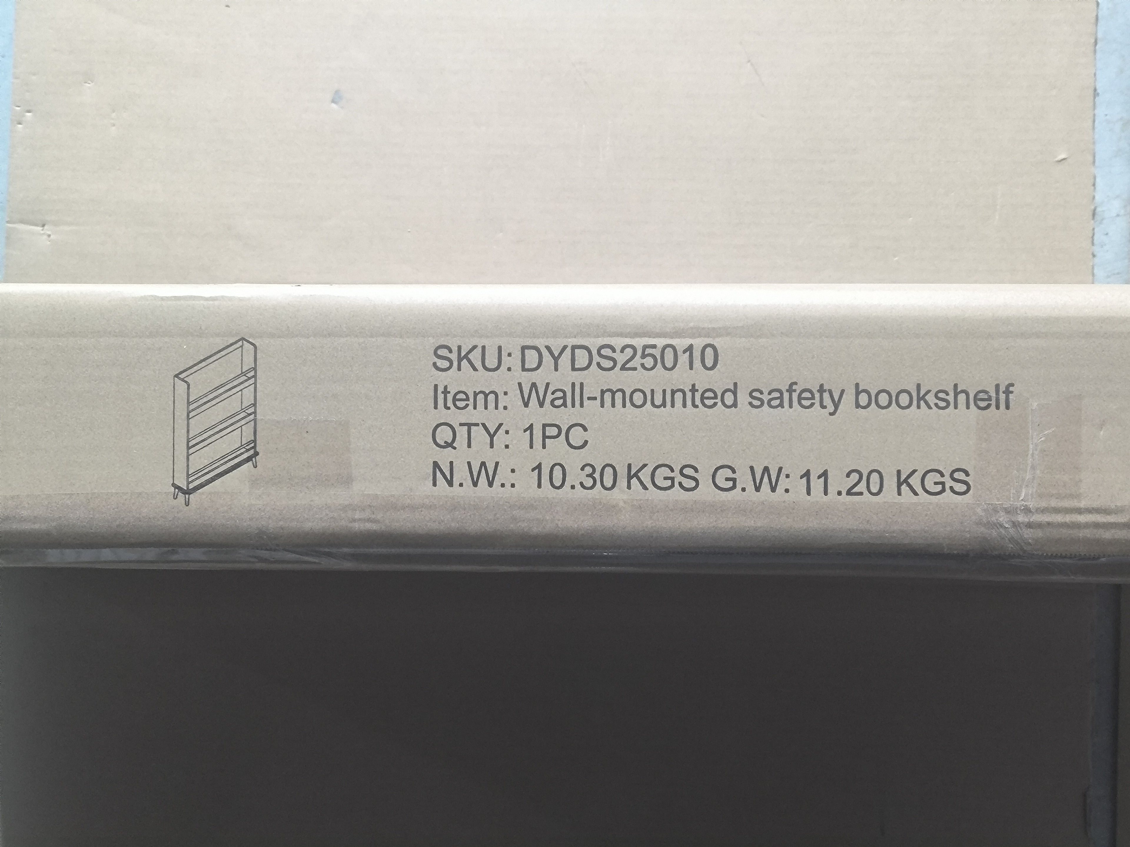 Wall-Mounted Kids Bookshelf with 3 Front-Facing Display Shelves