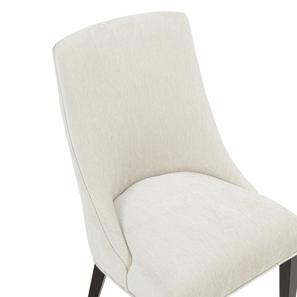 Beever Wood Chenille Dining Chair Set of 2