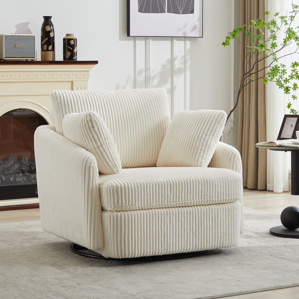 40.55''W Swivel Accent Chair with Pillows