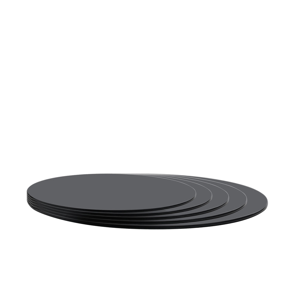 Black Painting Tempered Glass Round Table Top - 35.4 Inch