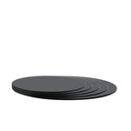 Black Painting Tempered Glass Round Table Top - 35.4 Inch