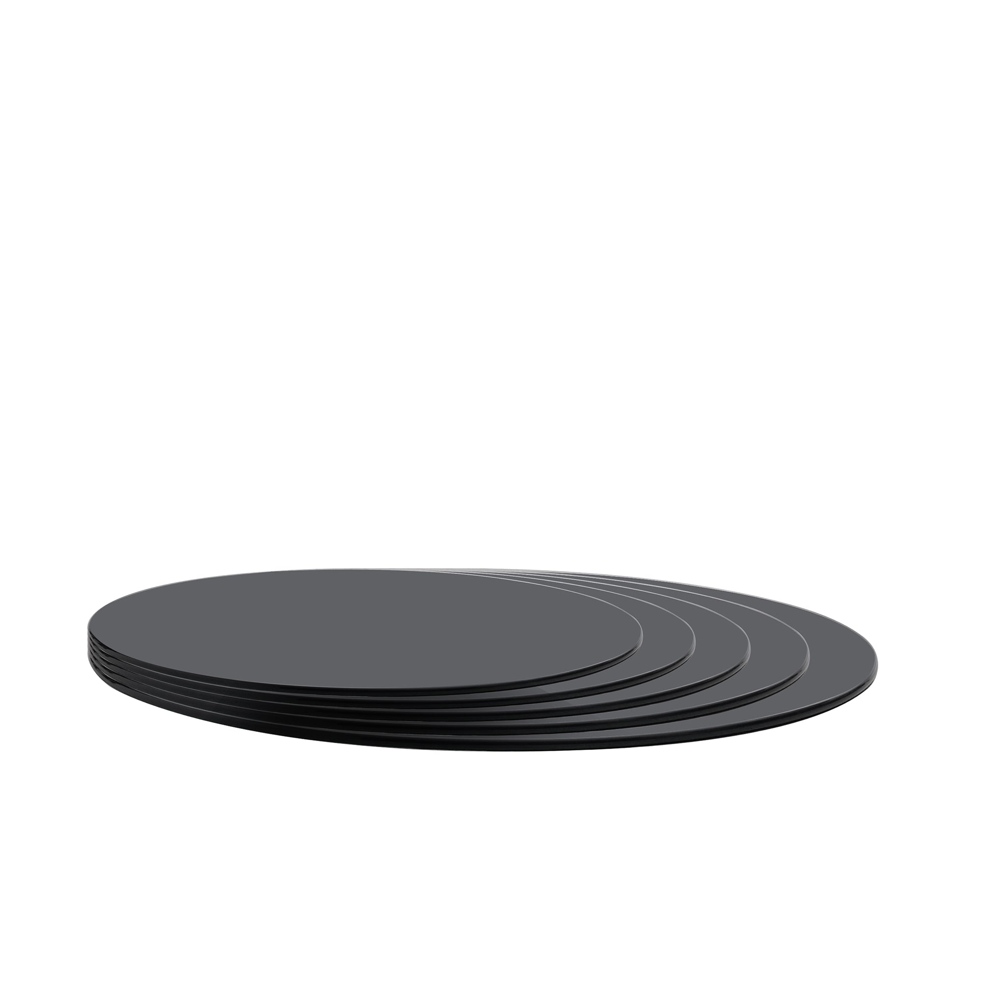 Black Painting Tempered Glass Round Table Top - 35.4 Inch