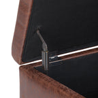 Owen 34 Inch Wide Coffee Table Storage Ottoman in Distressed Saddle