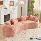 Pink Curved Compressed Sofa