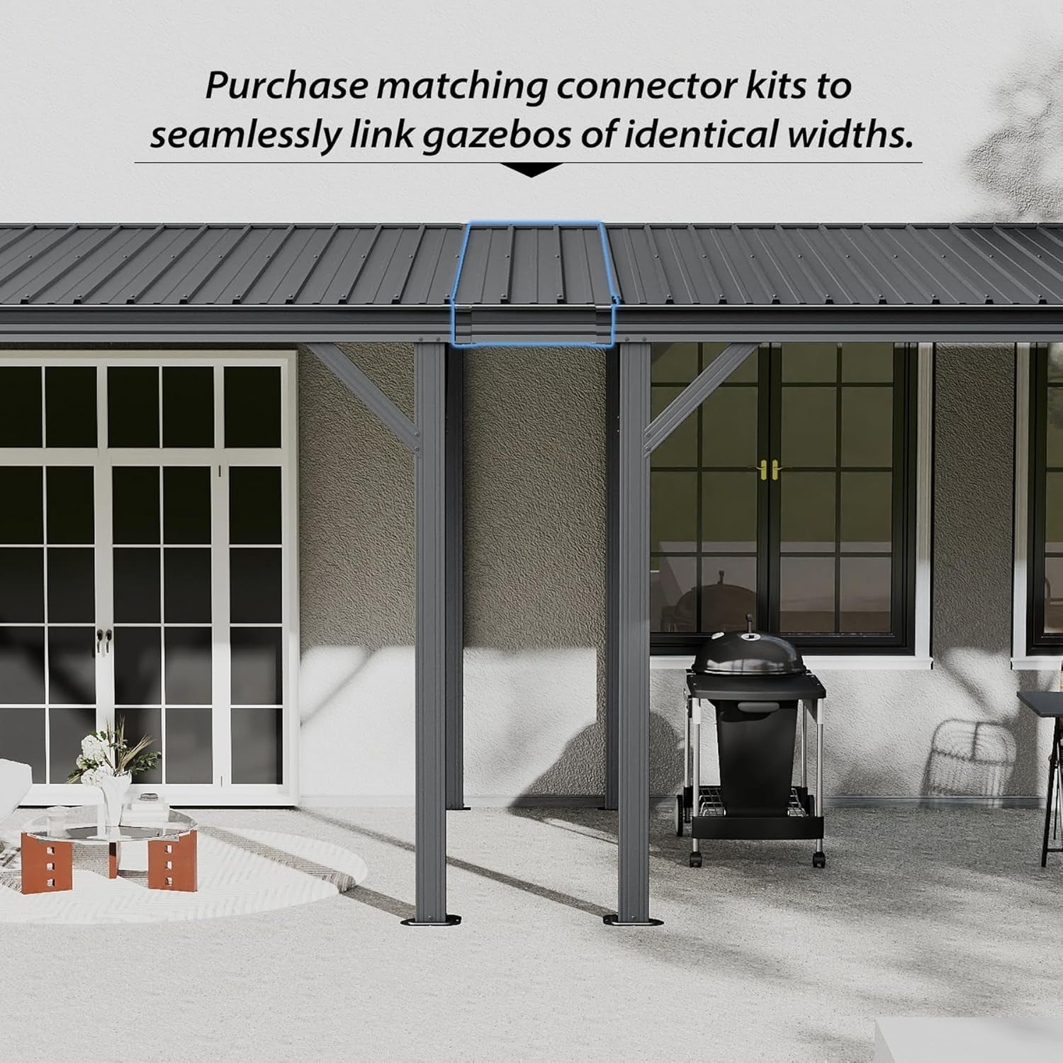 12'x16' Hardtop Lean to Gazebo with Gutters
