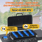 4 Burner BBQ Propane Gas Grill with Side Burner