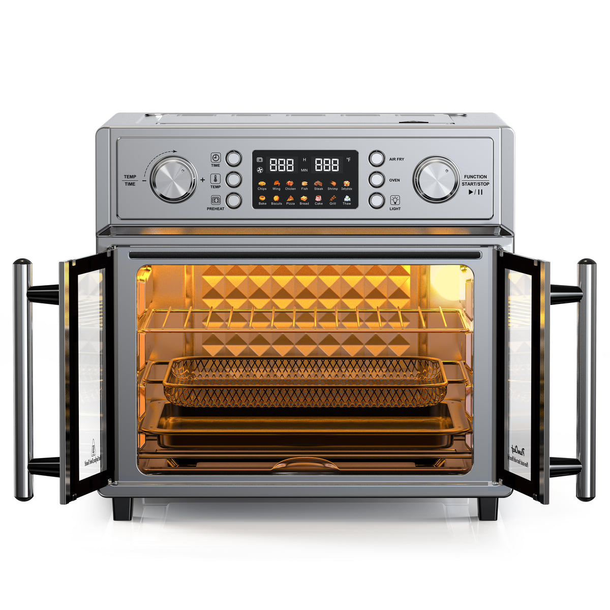 PlumChef 26QT Large Capacity French Double-Door Air Fryer Convection Toaster Oven
