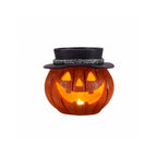 Halloween Pumpkin Candy Bowl with Witch Hat