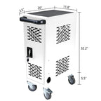 16-Compartment Removable Locking Charging Cabinet for Laptop, Chromebook - White