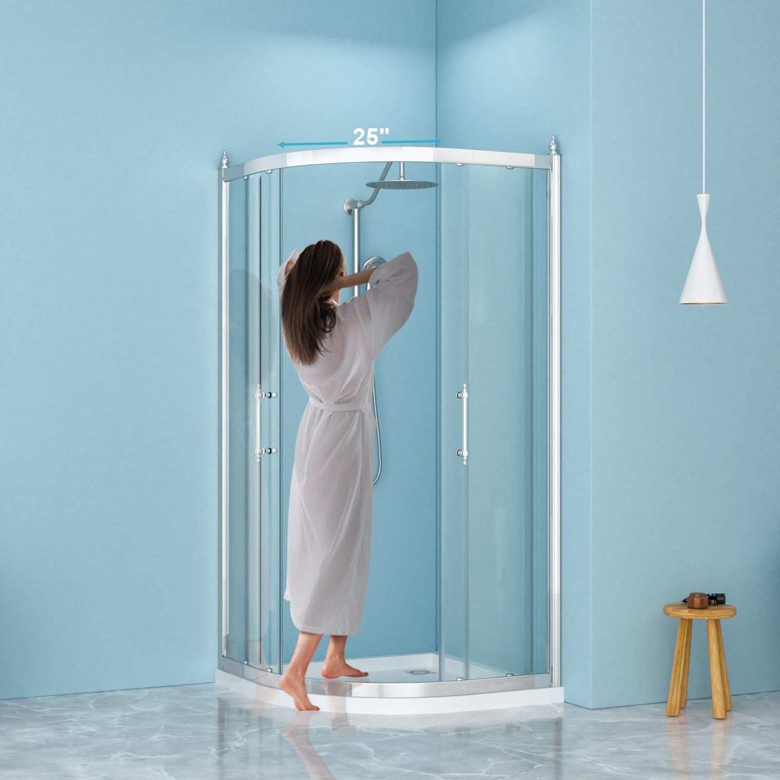36" x 75" Framed Tub Shower Enclosure