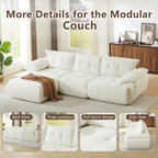 Large Modern 3-Seater Chenille Sofa