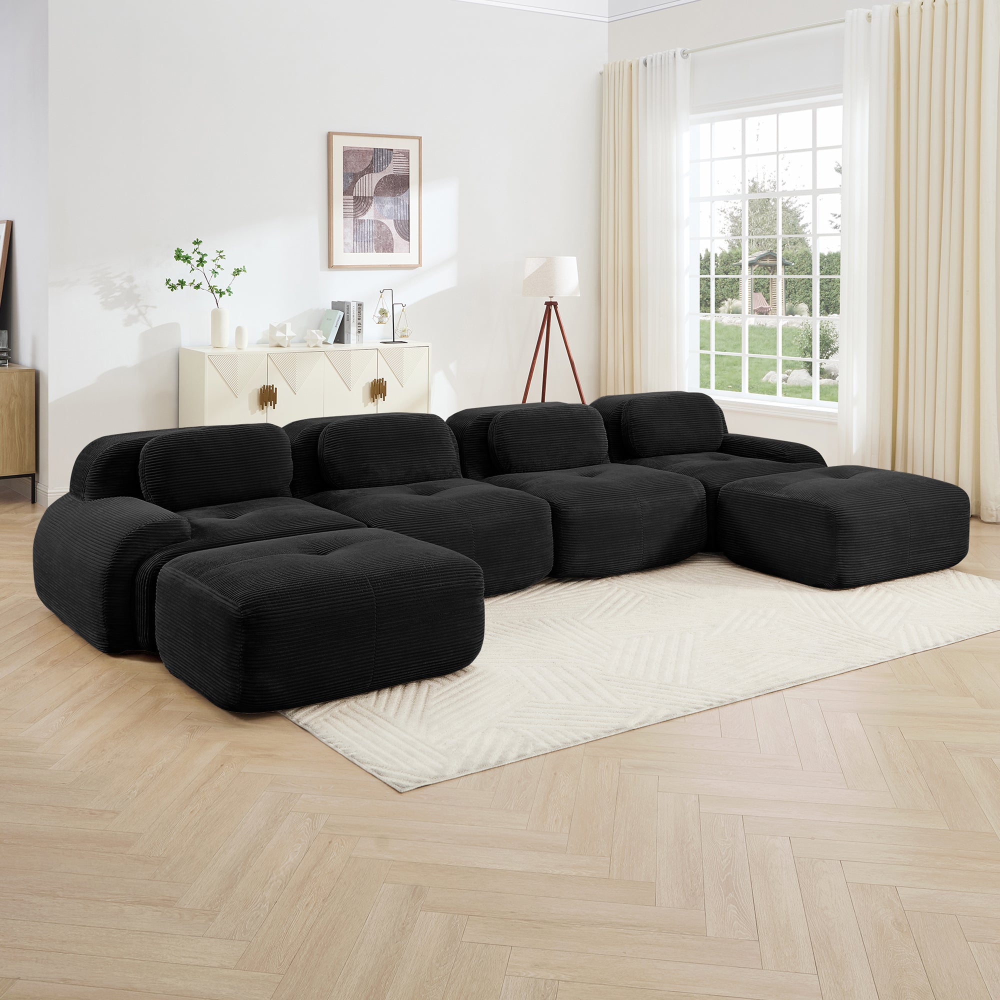 U-Shaped Modular Sofa with Ergonomic Design
