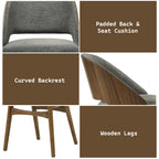 Delmon Fabric & Dark Seating for Dining