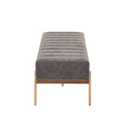 Upholstered Channel Tufted Ottoman Bench Seat