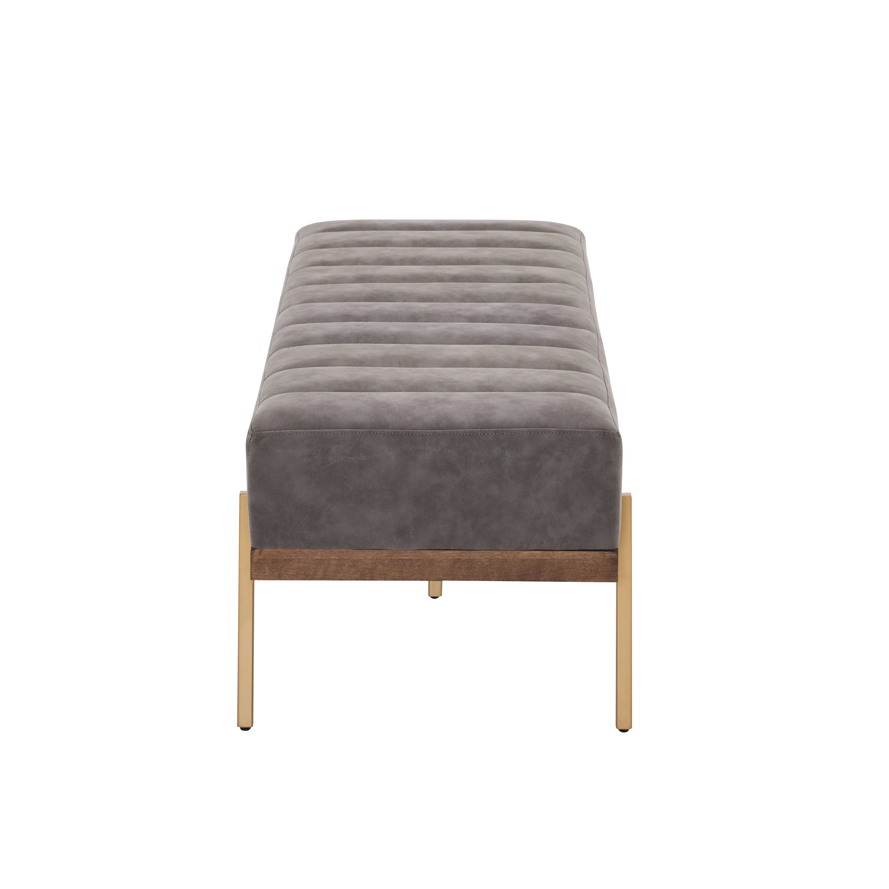 Upholstered Channel Tufted Ottoman Bench Seat