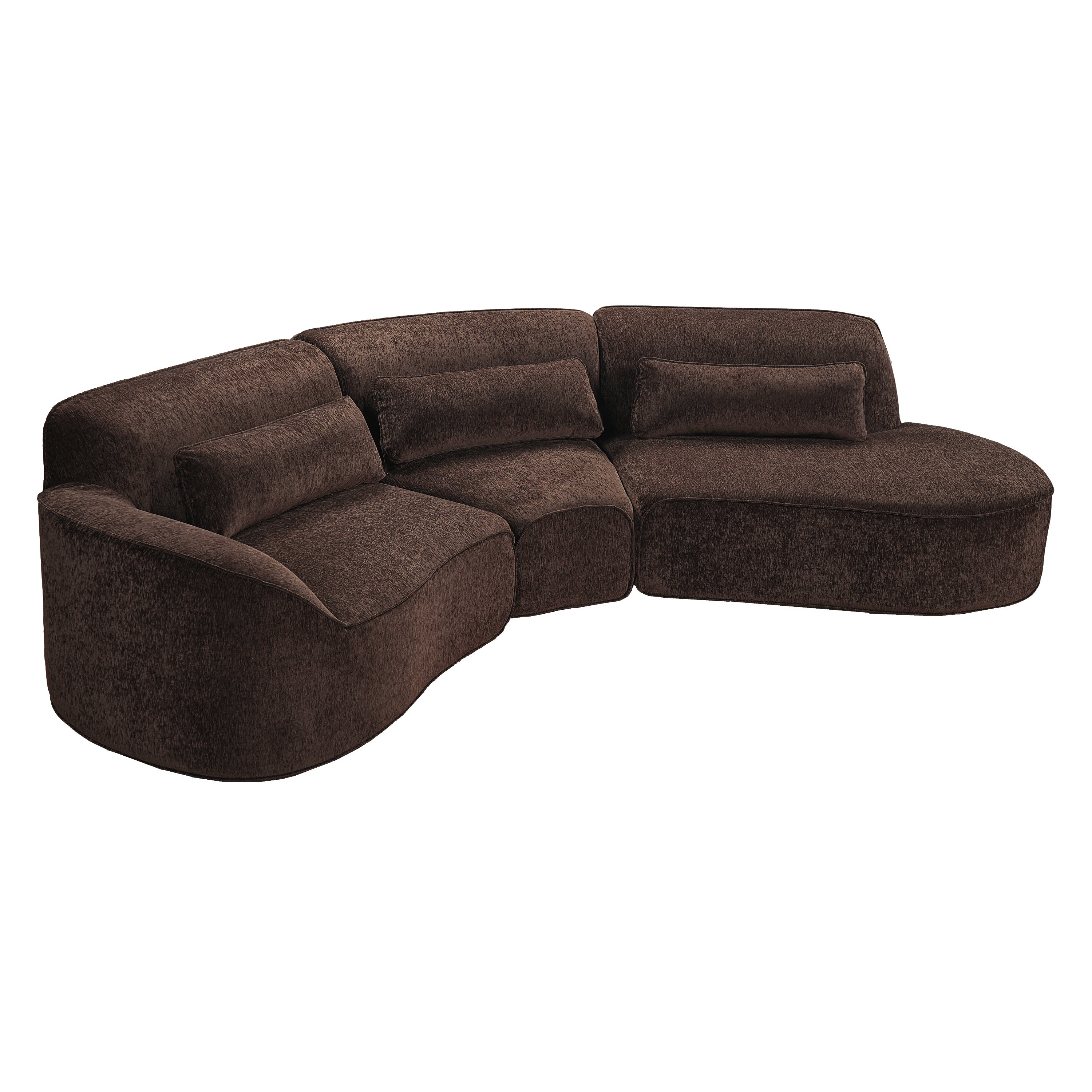 123" Modern Curved Sectional Sofa with Chaise Lounge