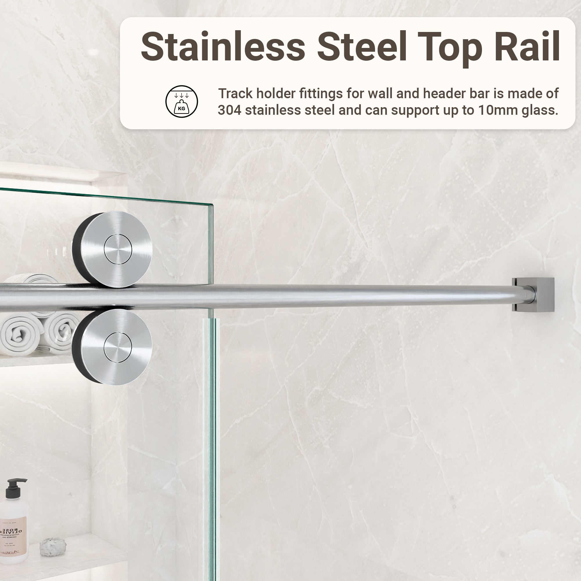 56"-60"W*72" H Frameless Single Sliding Shower Door