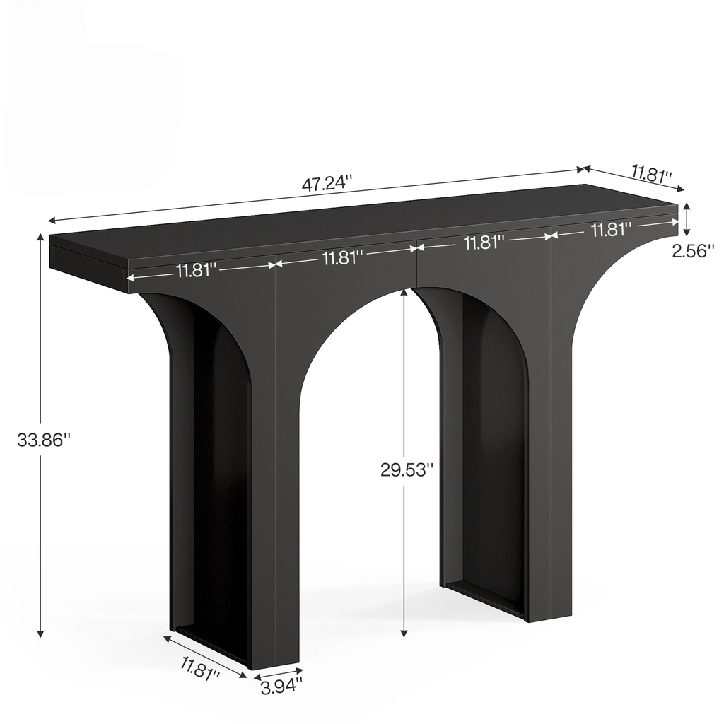 47-Inch Modern Black Console Table