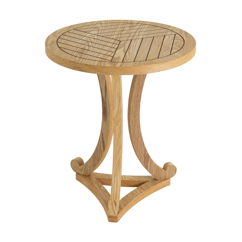 Natural Finish Round Wood Accent Table