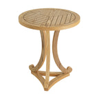 Natural Finish Round Wood Accent Table