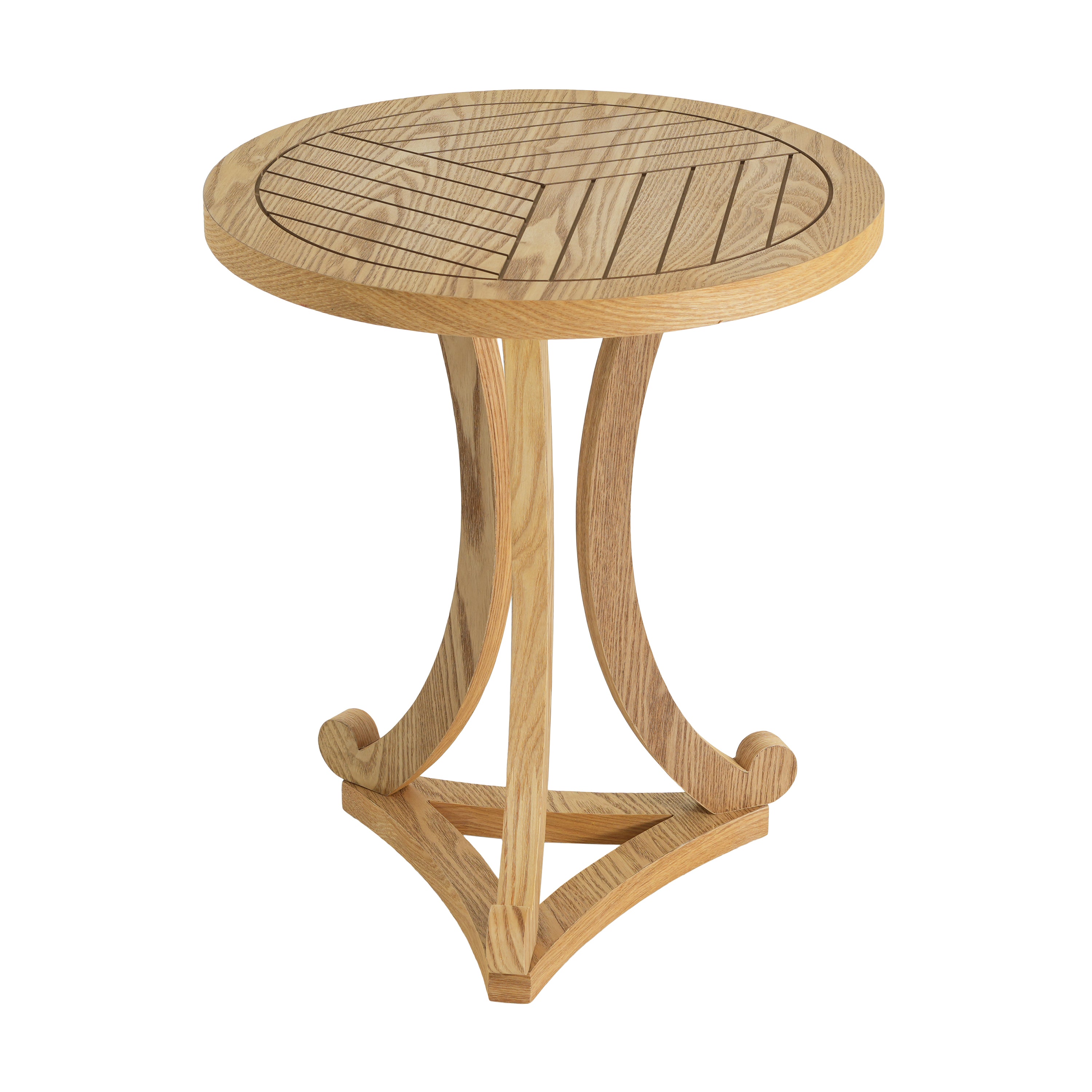 Natural Finish Round Wood Accent Table