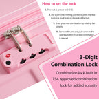 24 Inch Lightweight Hardshell Luggage - Pink
