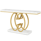 Luxurious 55" Faux Marble Console Table
