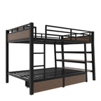 Full Size Metal Bunk Bed with Storage Shelves