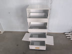 4-Tier Freestanding Bookshelf with 3 Sliding Drawers and 1 Bottom Drawer