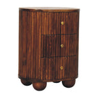 Solid Wood Curved Fluted Bedside Chest
