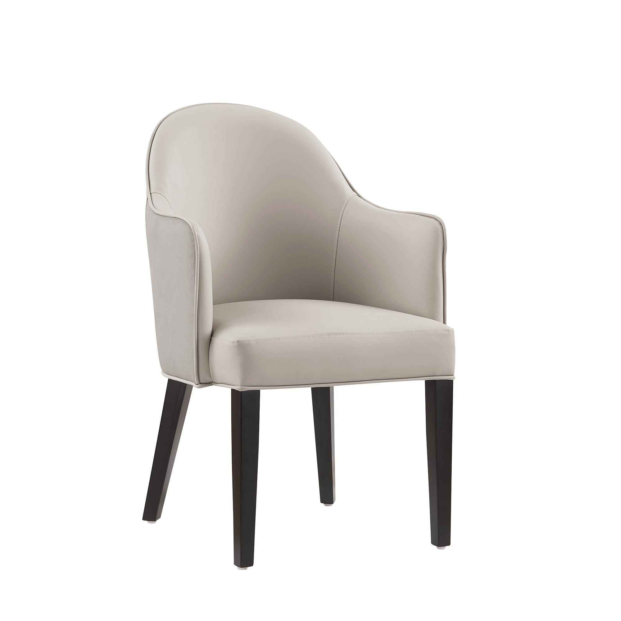 Hillman Wood Vegan Leather and Velvet Armchair