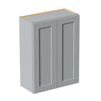 Gray Shaker Solid Wood Wall Cabinet with Soft-Close Doors