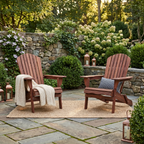Wooden Outdoor Folding Adirondack Chair Set of 2